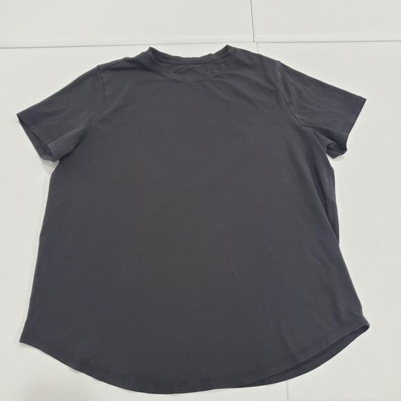 Lululemon Shirt Women Large Gray Short Sleeve Athletic Lightweight Pima Cotton - Picture 1 of 6